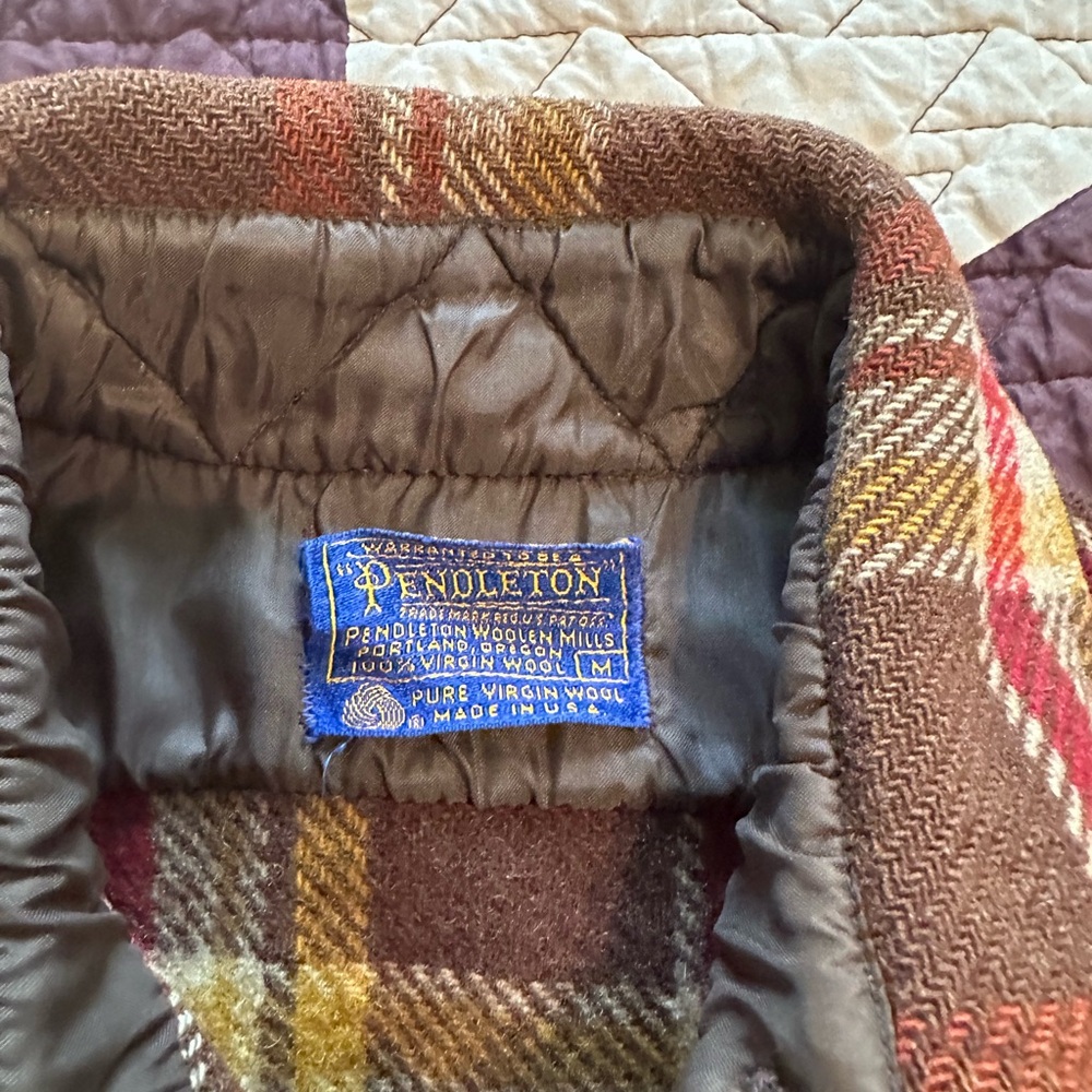 Pendleton Wool Plaid Jacket - Brown, Red, Yellow - image 3